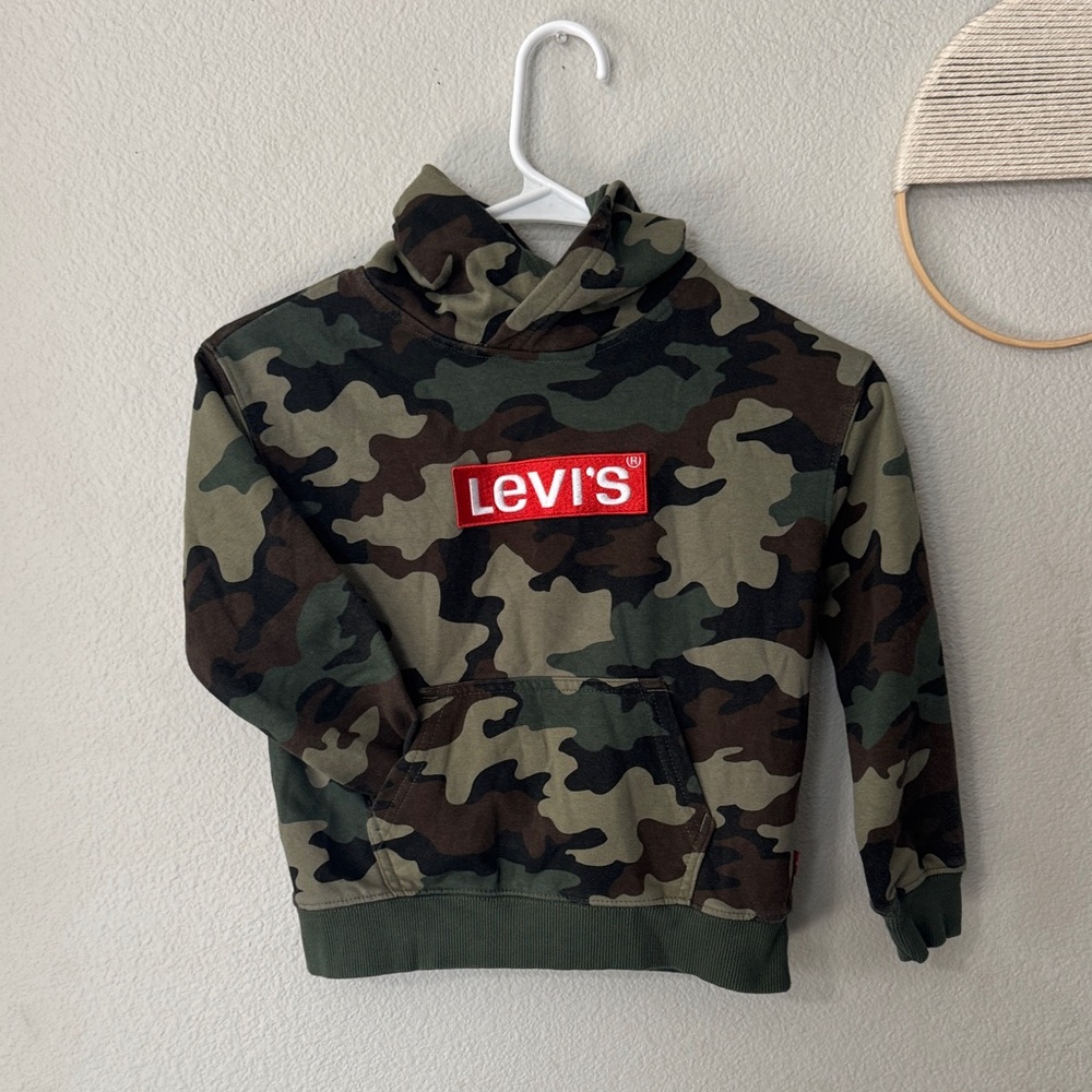 Levi's Kids Green Camouflage Hoodie
